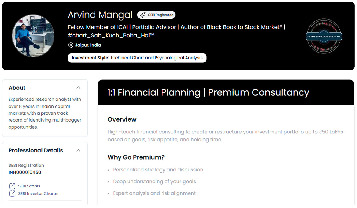1:1 Financial Planning | Premium Consultancy